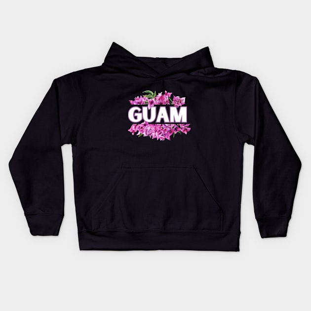 Guam Bougainvillea Kids Hoodie by aMAYzing Creations